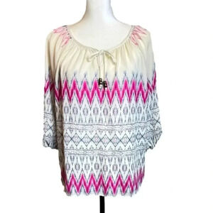 REWIND sheer Boho style blouse
